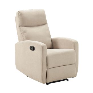 Fauteuil relax manuel tissu waterproof ivoire - MERIAL