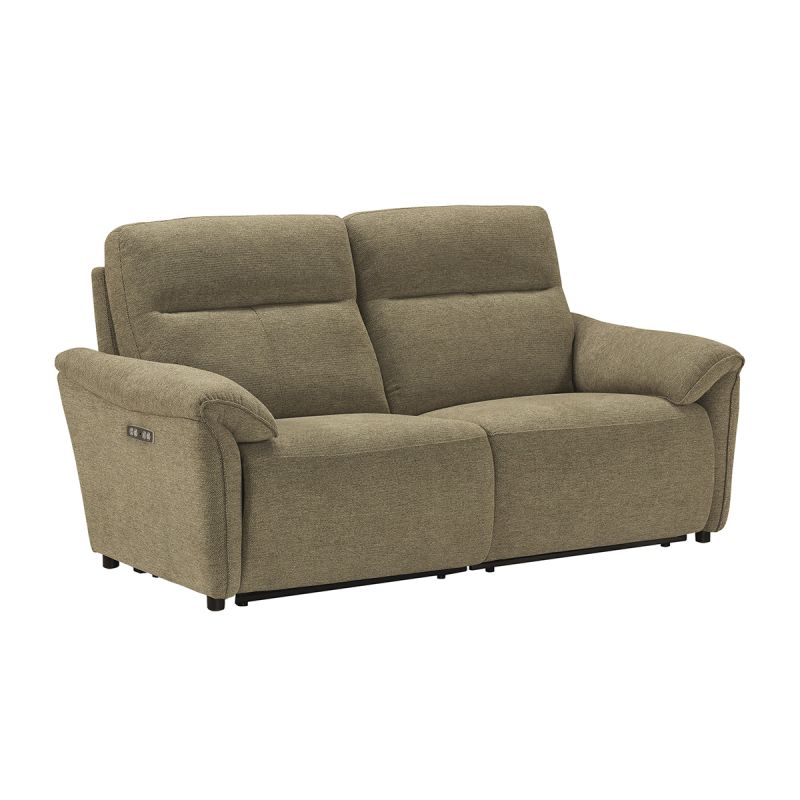 Canapé 3 places électrique relax zéro gravity tissu vert chiné - BALCO