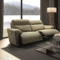 Canapé 3 places électrique relax zéro gravity tissu vert chiné - BALCO