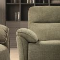 Canapé 3 places électrique relax zéro gravity tissu vert chiné - BALCO