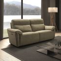 Canapé 3 places électrique relax zéro gravity tissu vert chiné - BALCO