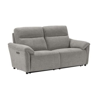 Canapé 3 places électrique relax zéro gravity tissu gris chiné - BALCO