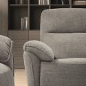 Canapé 3 places électrique relax zéro gravity tissu gris chiné - BALCO