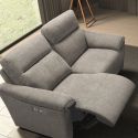 Canapé 3 places électrique relax zéro gravity tissu gris chiné - BALCO