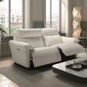 Canapé 3 places électrique relax zéro gravity cuir blanc - BALCO