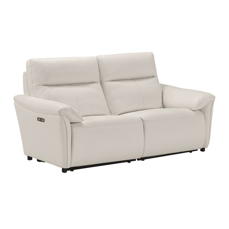 Canapé 3 places électrique relax zéro gravity cuir blanc - BALCO