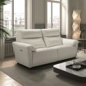 Canapé 3 places électrique relax zéro gravity cuir blanc - BALCO