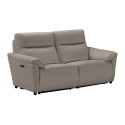 Canapé 3 places électrique relax zéro gravity cuir gris éléphant - BALCO