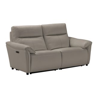 Canapé 3 places électrique relax zéro gravity cuir gris éléphant - BALCO