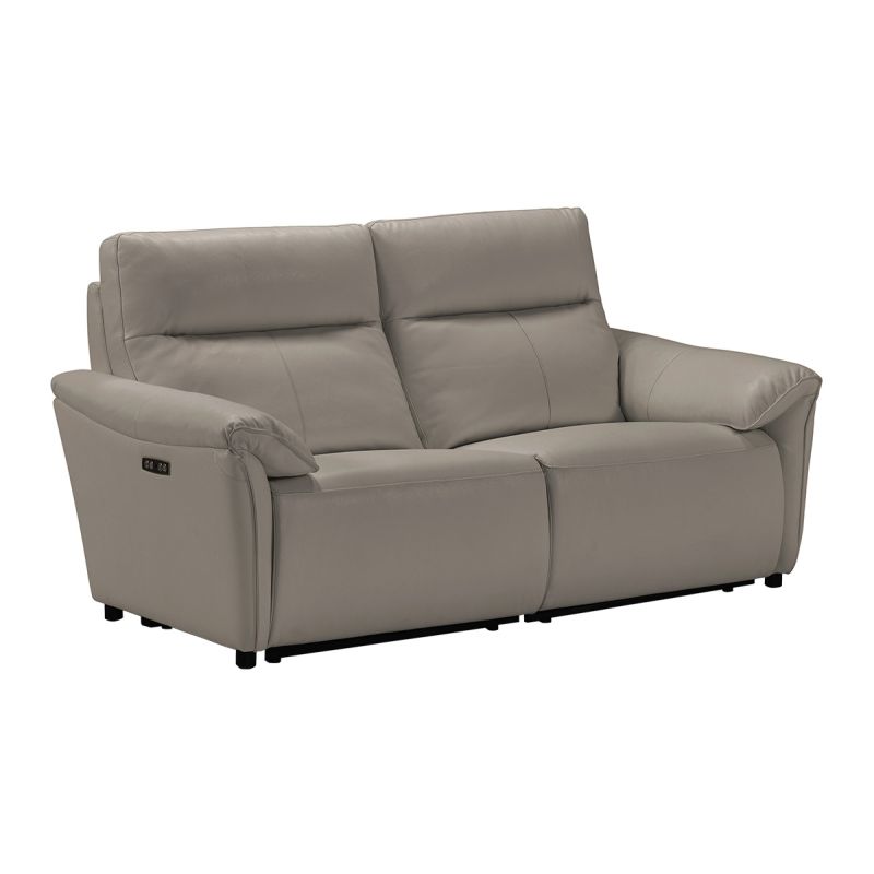Canapé 3 places électrique relax zéro gravity cuir gris éléphant - BALCO