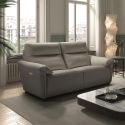 Canapé 3 places électrique relax zéro gravity cuir gris éléphant - BALCO