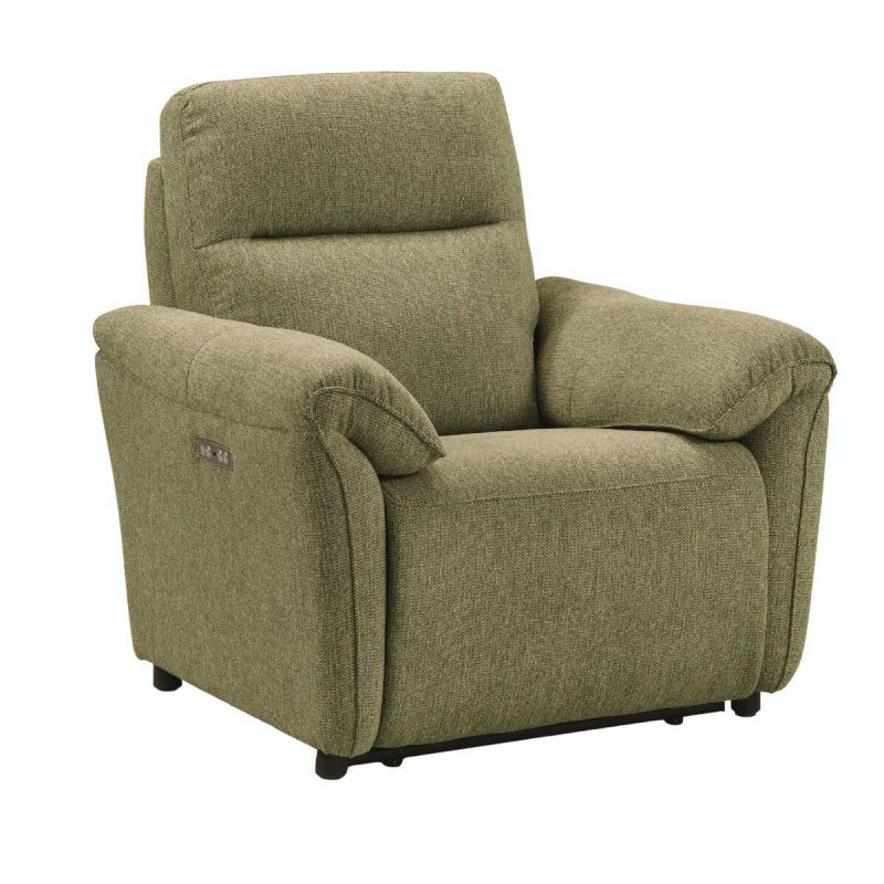 Fauteuil électrique relax zéro gravity tissu vert chiné - BALCO
