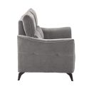 Canapé 2 places fixe tissu waterproof gris - GARIOS