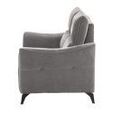 Canapé 2 places fixe tissu waterproof gris - GARIOS