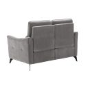 Canapé 2 places fixe tissu waterproof gris - GARIOS