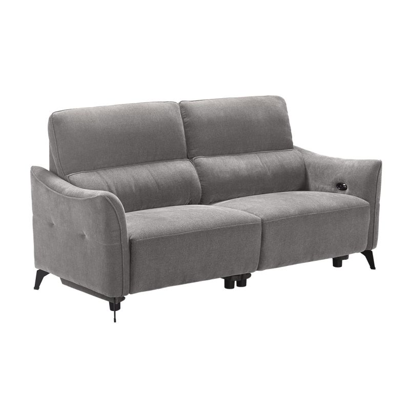 Canapé 3 places élec relax zéro gravity tissu waterproof gris - GARIOS