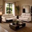 Canapé 2 places fixe tissu waterproof beige - GARIOS