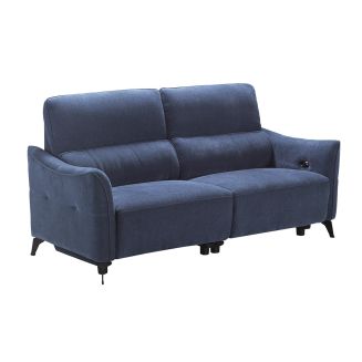 Canapé 3 places élec relax zéro gravity tissu waterproof bleu - GARIOS