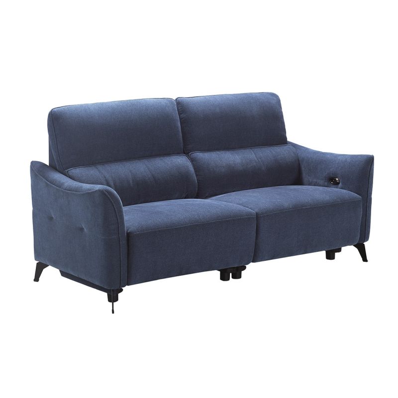 Canapé 3 places élec relax zéro gravity tissu waterproof bleu - GARIOS