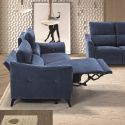 Canapé 3 places élec relax zéro gravity tissu waterproof bleu - GARIOS