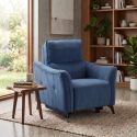 Fauteuil électrique relax zéro gravity tissu waterproof bleu - GARIOS