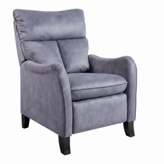 Fauteuil relax manuel tissu microfibre aspect suédine bleu - AMBOISE