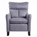 Fauteuil relax manuel tissu microfibre aspect suédine bleu - AMBOISE