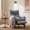 Fauteuil relax manuel tissu microfibre aspect suédine bleu - AMBOISE