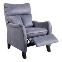 Fauteuil relax manuel tissu microfibre aspect suédine bleu - AMBOISE