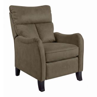 Fauteuil relax manuel tissu microfibre aspect suédine taupe - AMBOISE