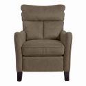 Fauteuil relax manuel tissu microfibre aspect suédine taupe - AMBOISE