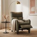 Fauteuil relax manuel tissu microfibre aspect suédine taupe - AMBOISE