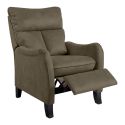 Fauteuil relax manuel tissu microfibre aspect suédine taupe - AMBOISE