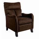Fauteuil relax manuel tissu microfibre aspect suédine chocolat - AMBOISE