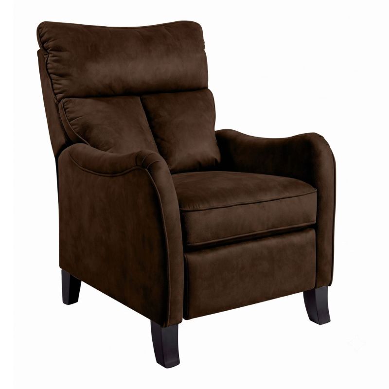 Fauteuil relax manuel tissu microfibre aspect suédine chocolat - AMBOISE