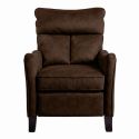 Fauteuil relax manuel tissu microfibre aspect suédine chocolat - AMBOISE