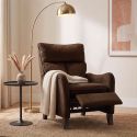 Fauteuil relax manuel tissu microfibre aspect suédine chocolat - AMBOISE