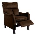 Fauteuil relax manuel tissu microfibre aspect suédine chocolat - AMBOISE