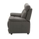 Canapé 2 places fixe tissu waterproof gris - BRIANA