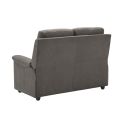 Canapé 2 places fixe tissu waterproof gris - BRIANA