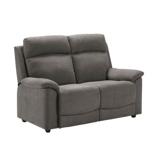 Canapé 2 places fixe tissu waterproof gris - BRIANA