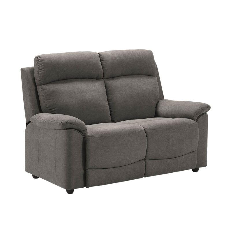 Canapé 2 places fixe tissu waterproof gris - BRIANA