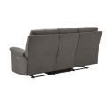 Canapé 3 places relax électrique tissu waterproof gris - BRIANA