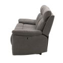 Canapé 3 places relax manuel tissu waterproof gris - BRIANA