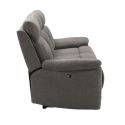 Canapé 3 places relax manuel tissu waterproof gris - BRIANA