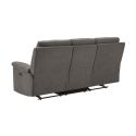 Canapé 3 places relax manuel tissu waterproof gris - BRIANA