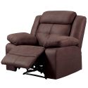 Fauteuil relax électrique tissu aspect peau chocolat - ADOLIS