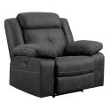 Fauteuil relax électrique tissu aspect peau gris - ADOLIS