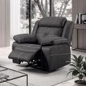 Fauteuil relax électrique tissu aspect peau gris - ADOLIS
