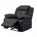 Fauteuil relax électrique tissu aspect peau gris - ADOLIS